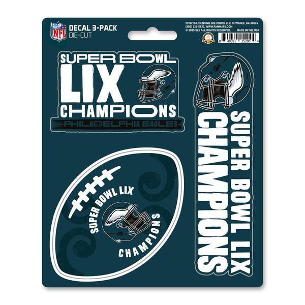 2024-25 Super Bowl LIX Champions - Eagles Decal 3-pk
