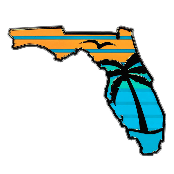 Florida State Of Embossed Color Emblem