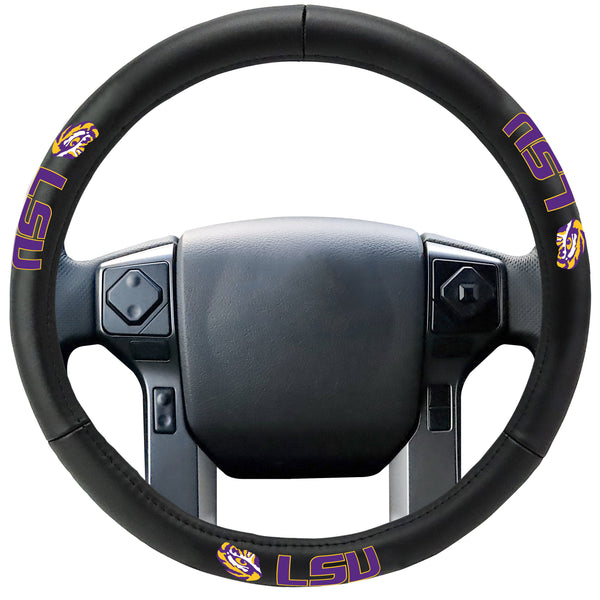 LSU Genuine Leather Steering Cover