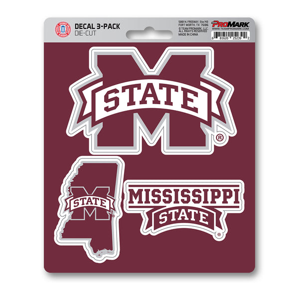 Mississippi State University Decal 3-pk