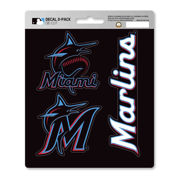 MLB - Miami Marlins Decal 3-pk