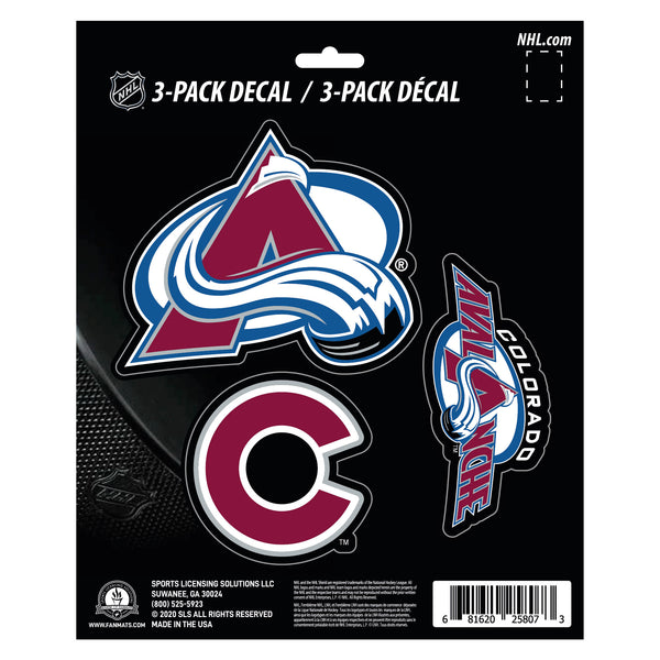 NHL - Colorado Avalanche Decal 3-pk