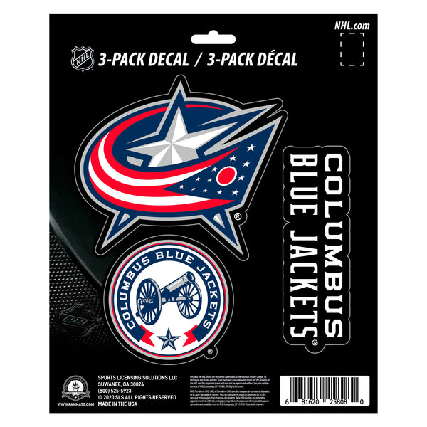 NHL - Columbus Blue Jackets Decal 3-pk