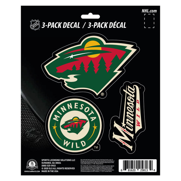 NHL - Minnesota Wild Decal 3-pk