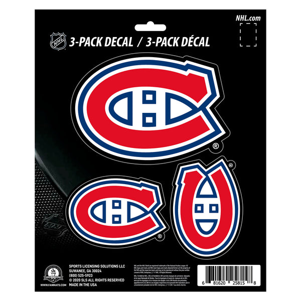 NHL - Montreal Canadiens Decal 3-pk