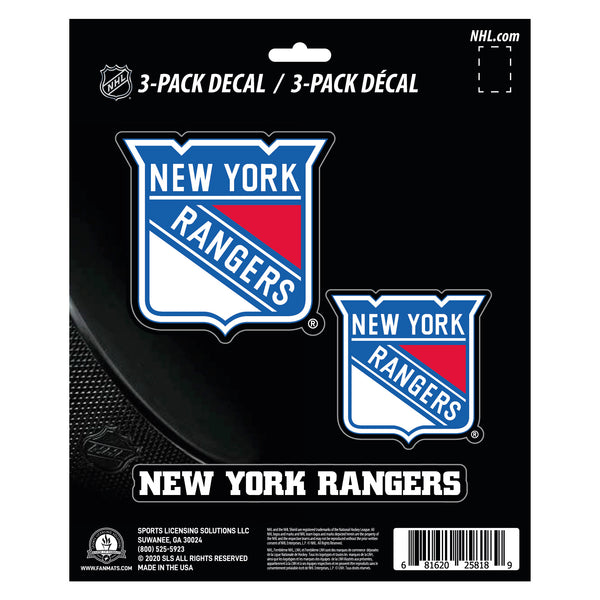 NHL - New York Rangers Decal 3-pk