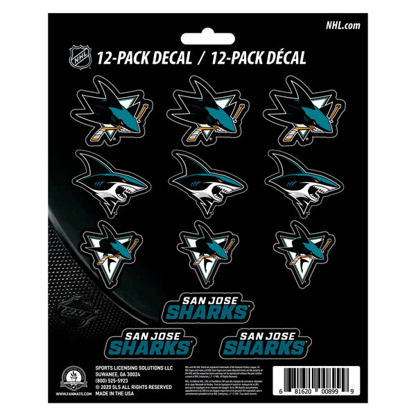 NHL - San Jose Sharks Mini Decal 12-pk