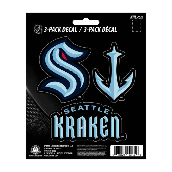 NHL - Seattle Kraken Decal 3-pk