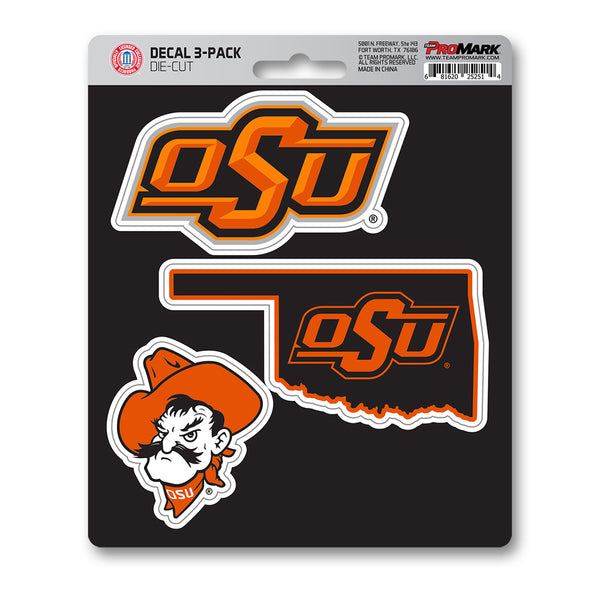 Oklahoma State University Decal 3-pk