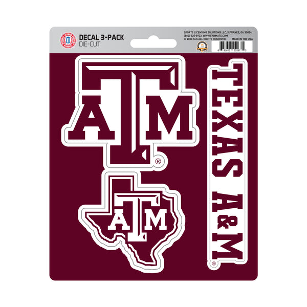 Texas A&M University Decal 3-pk