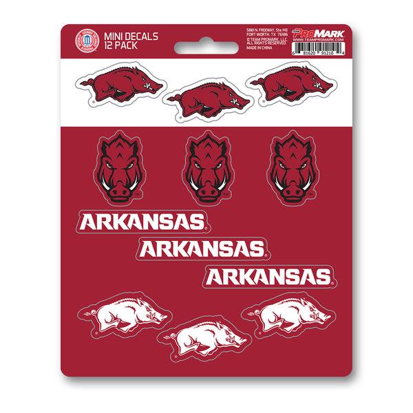 University Of Arkansas Mini Decal 12-pk