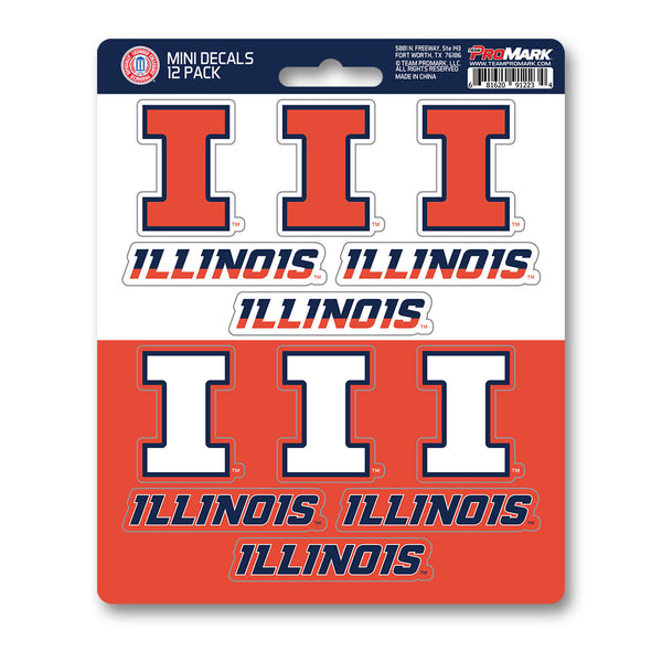 University of Illinois Mini Decal 12-pk