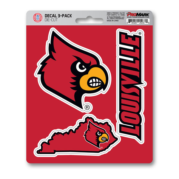 University of Louisville Decal 3-pk