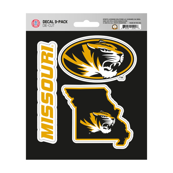 University of Missouri Decal 3-pk