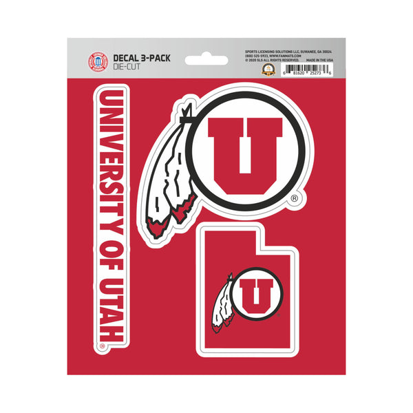 University of Utah Decal 3-pk