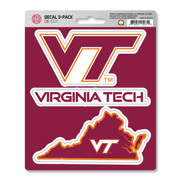 Virginia Tech Decal 3-pk