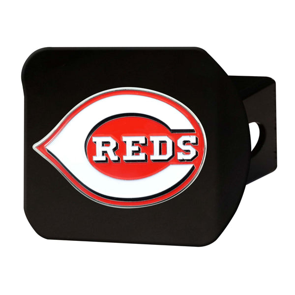 MLB - Cincinnati Reds Color On Black Hitch Cover
