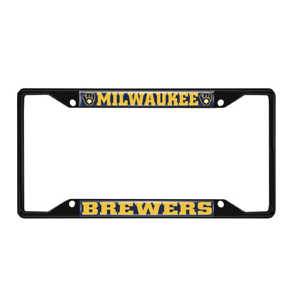 MLB - Milwaukee Brewers Black License Plate Frame