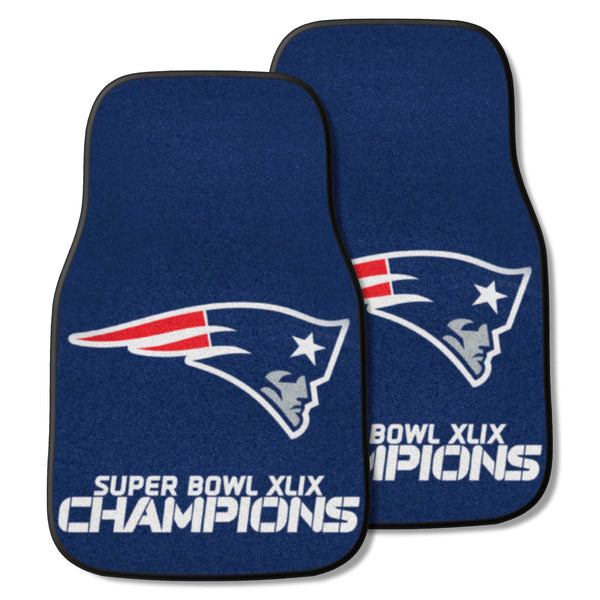 New England Patriots Super Bow 2-pc Carpet Car Mat Set