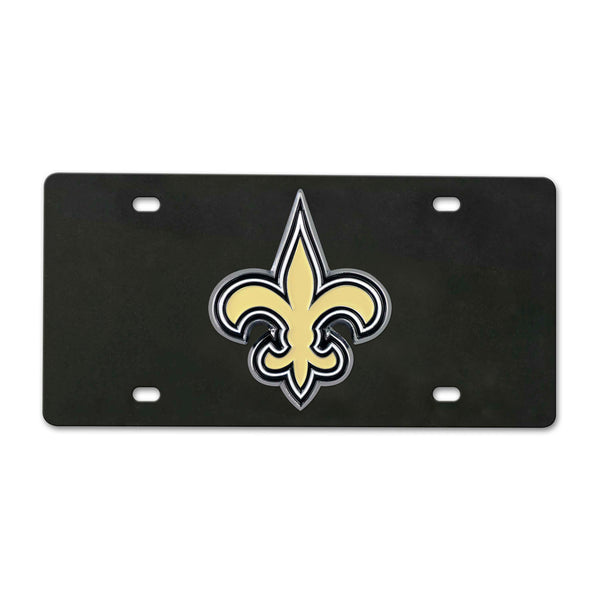 NFL - New Orleans Saints Black Diecast License Plate
