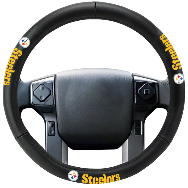 NFL - PITTSBURGH STEELERS Genuine Leather Steering Cover