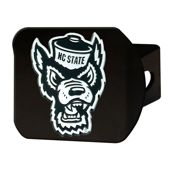North Carolina State University Chrome On Black Hitch Cover