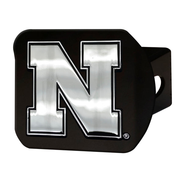 University Of Nebraska Chrome On Black Hitch Cover
